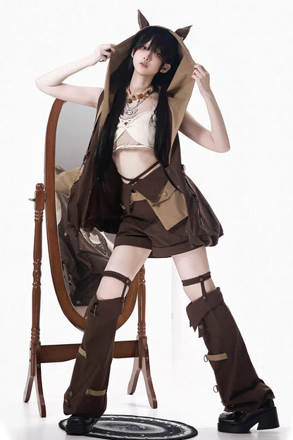 Fox Trail Hooded Punk Prince Ouji Lolita Set