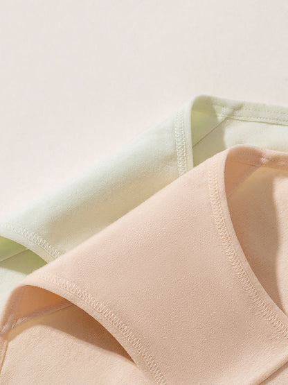 Women 6 Pure Color Underwear Pieces Summer Cotton