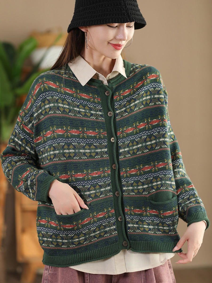 Women Autumn Cotton Knit Cardigan Sweater AT1022