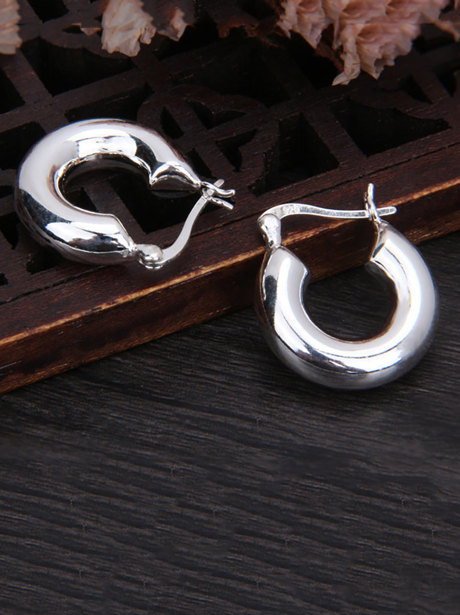 Women Vintage U-shape S925Sliver Earrings OO1036