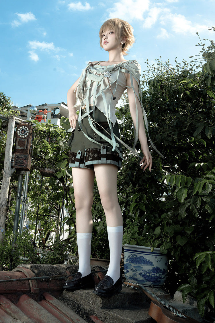 Emerald Square Collar Asymmetric Prince Ouji Lolita Ensemble