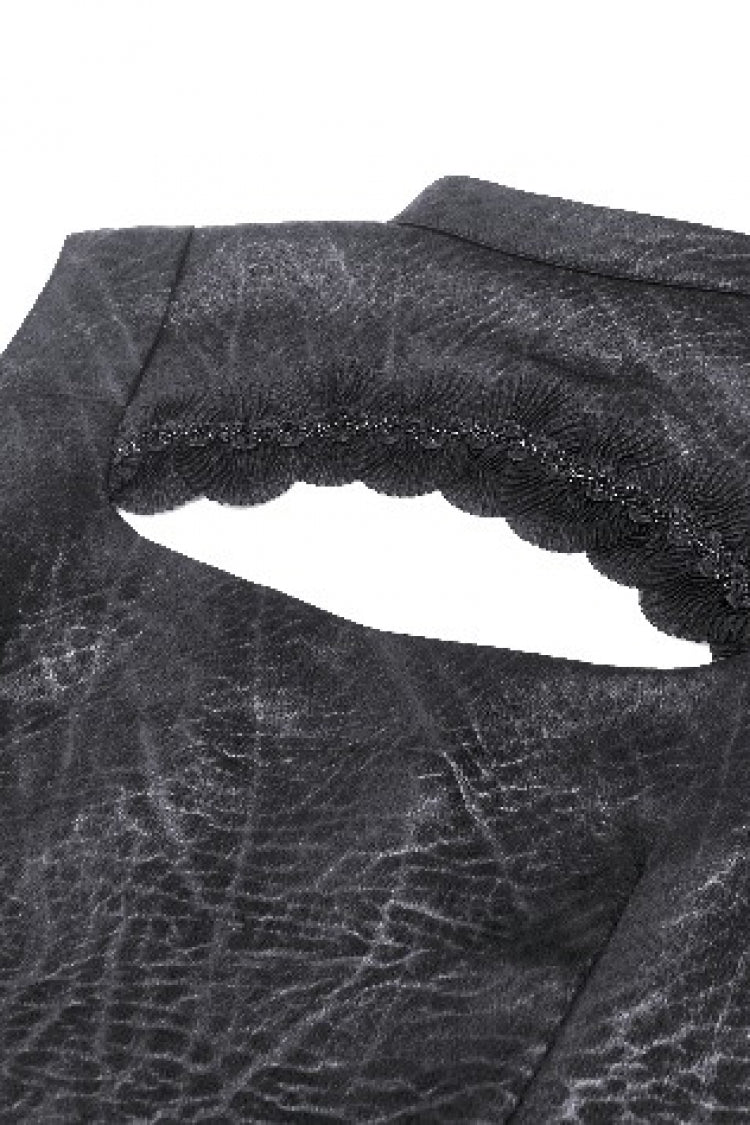 No-Sleeve Lace Trim Side Corset Top