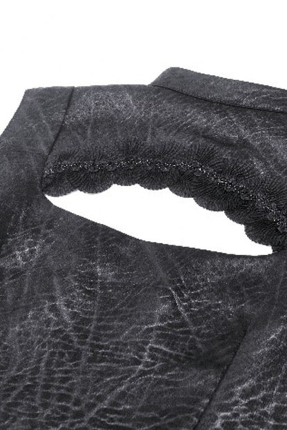 No-Sleeve Lace Trim Side Corset Top