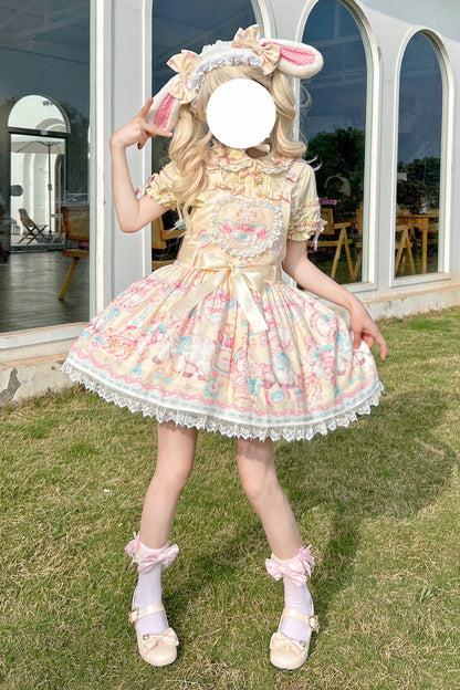 Sunny Sheep Party Bow Accent Lace Sweet Strap Dress
