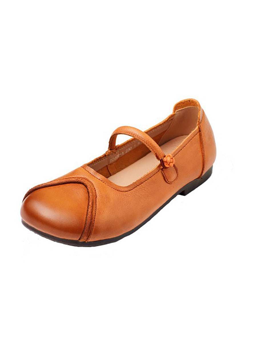 Women Summer Vintage Leather Spliced Soft Shoes ZZ1038