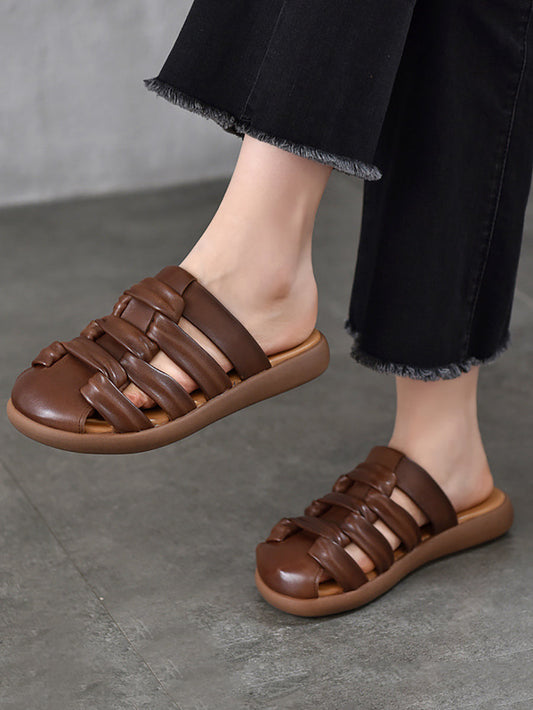 Casual Women Sandals Summer Genuine Leather