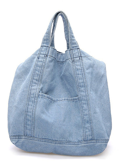 Vintage Solid Denim Spliced ​​Schultertasche Handtasche OP1038 