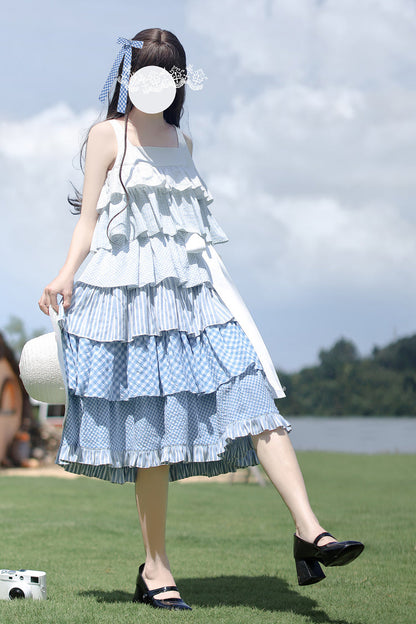 Go To The Beach Ruffle Print Holiday Sweet Lolita JSK