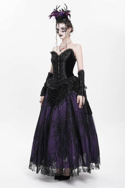 Victorian Beaded Lace Overbust Corset