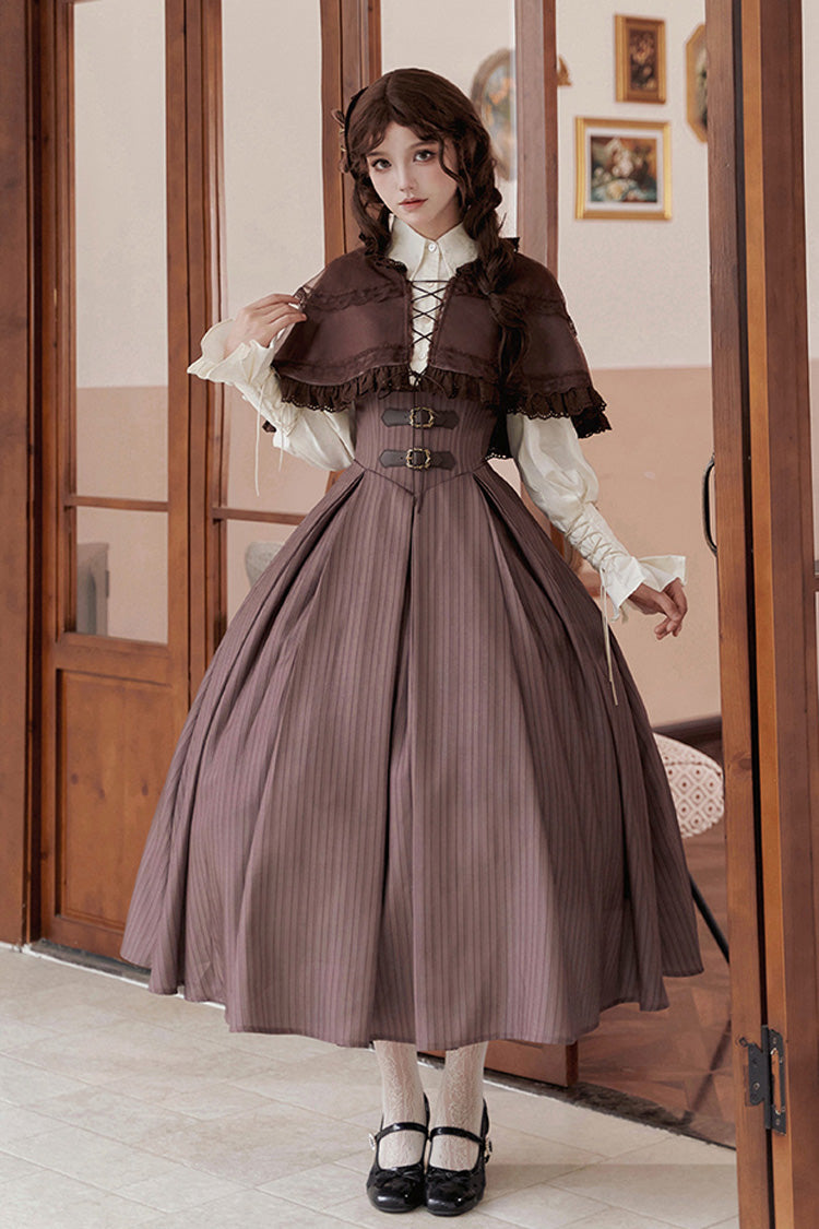Manchester Striped Sweet Lolita Long Dress With Support