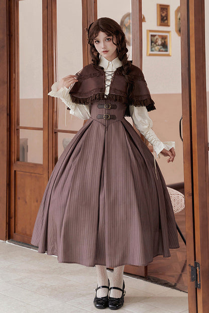 Manchester Striped Sweet Lolita Long Dress With Support