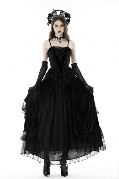 No-Sleeve Floral Velvet Gothic Corset Top