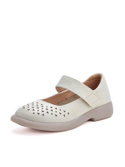 Shoes Leather Platfrom Out Vintage Hollow Women Summer