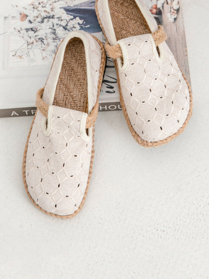 Summer Out Flat Hollow Shoes Casual Cotton Women