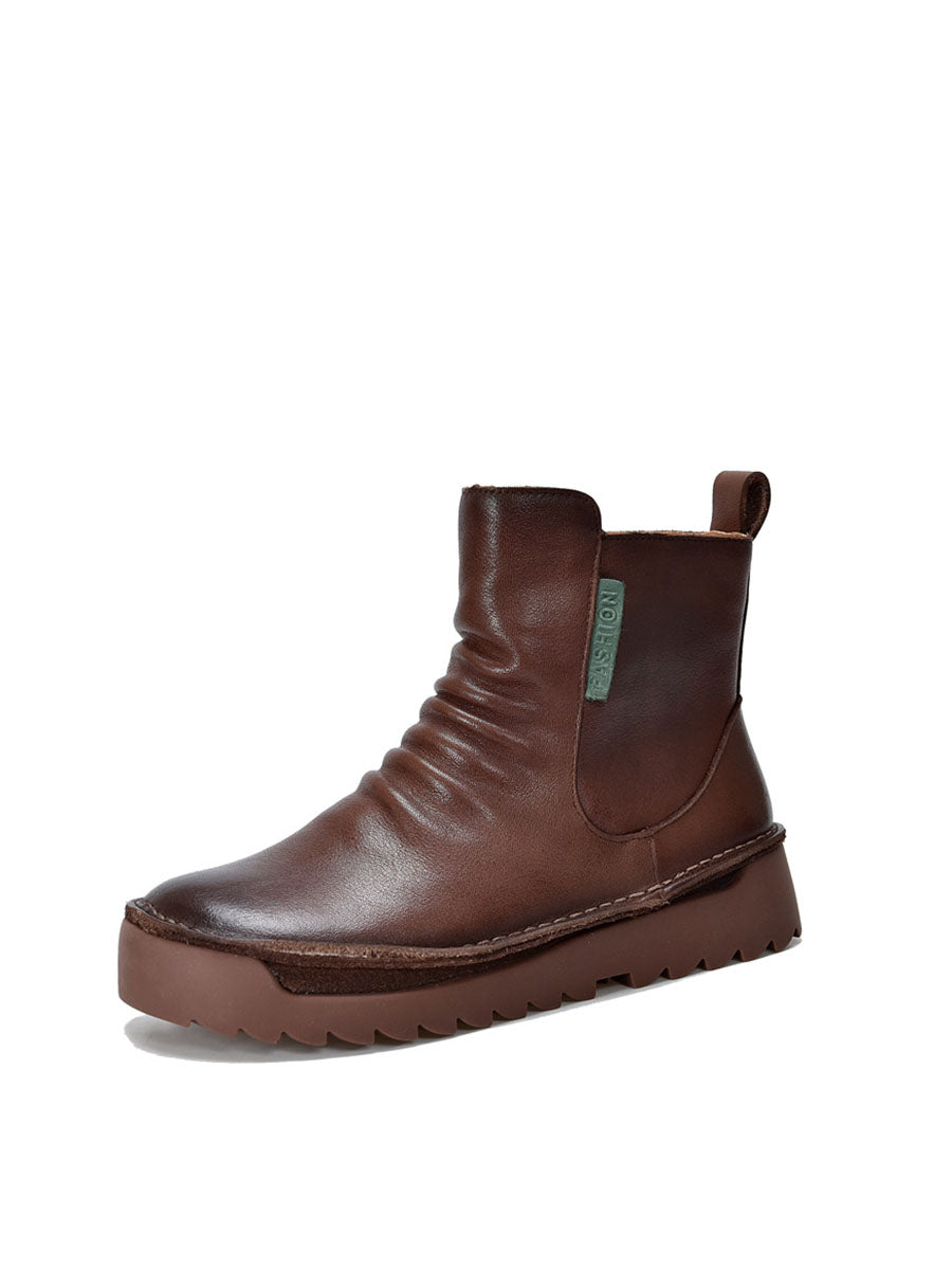 Bottines en cuir épissées vintage pour femmes, automne BA1013