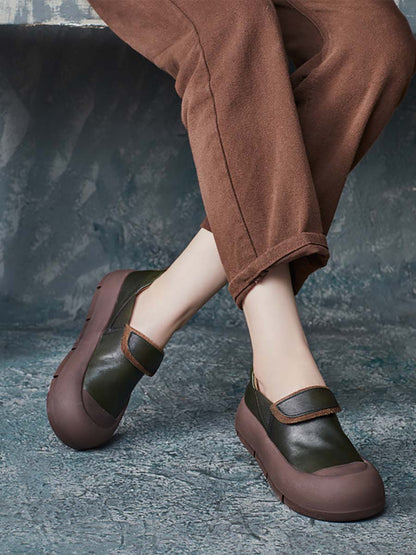 Chaussures à plateforme élégantes en cuir véritable pour femmes, automne AT1069