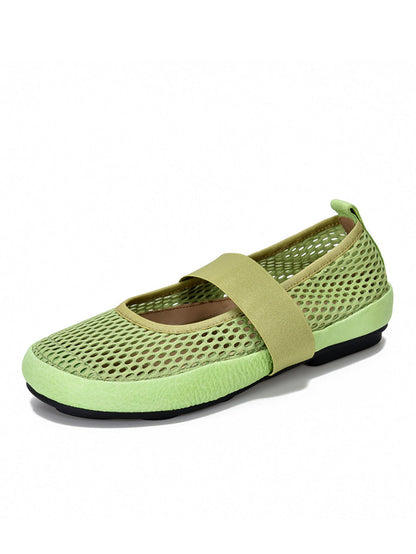 Low Heel Leather Summer Mesh Women Shoes