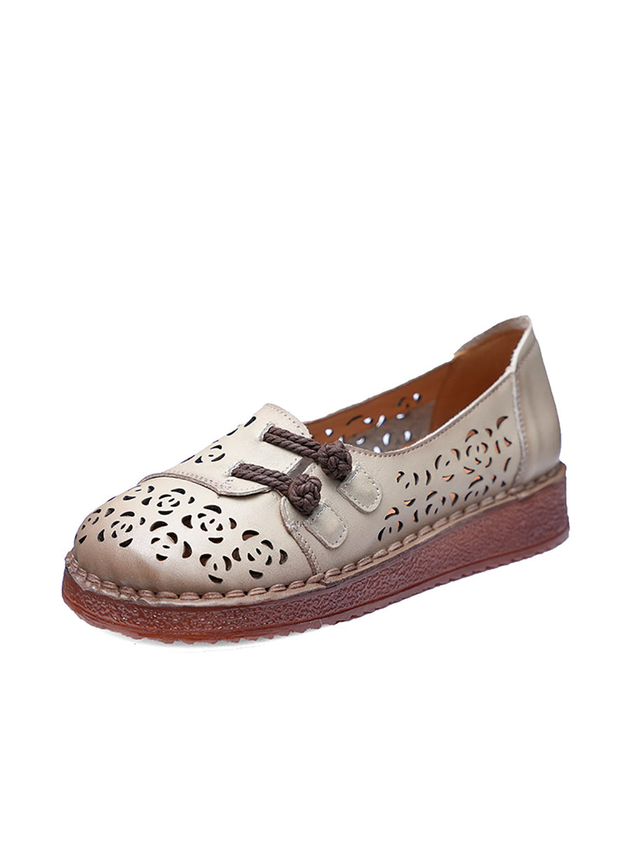 Hollow Women Out Shoes Low Heel Summer Ethnic