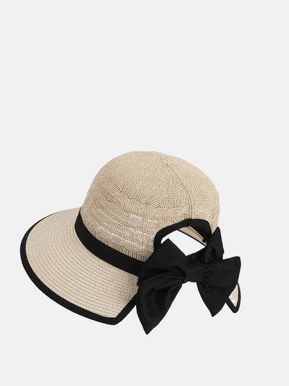 Bowknot Weave Women Straw Sunproof Hat Summer