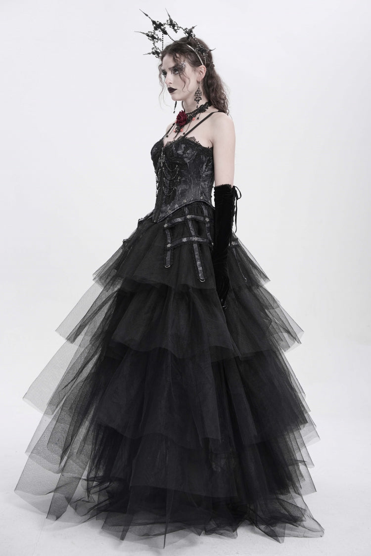 No-Sleeve Embroidery Chain Gothic Waistcoat