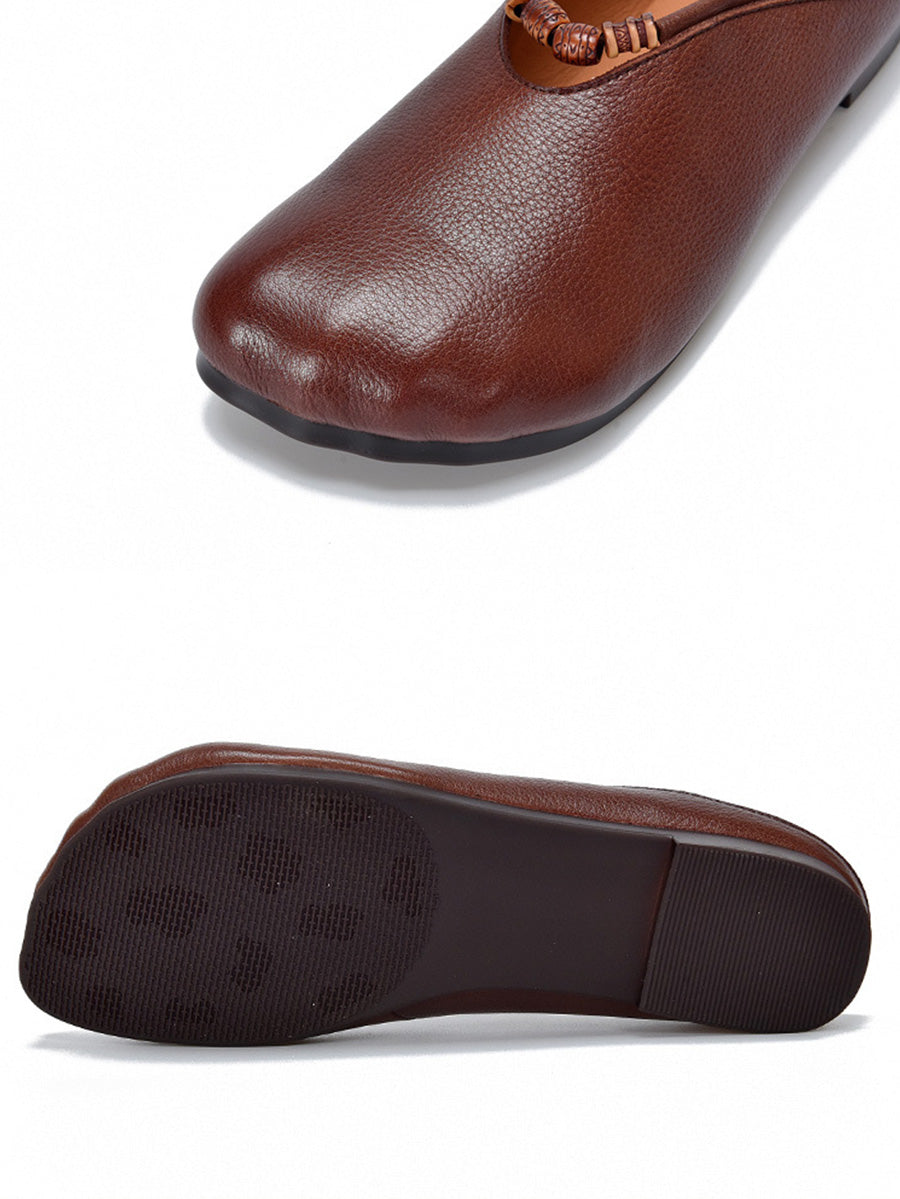 Summer Vintage Leather Soft Sandals Women