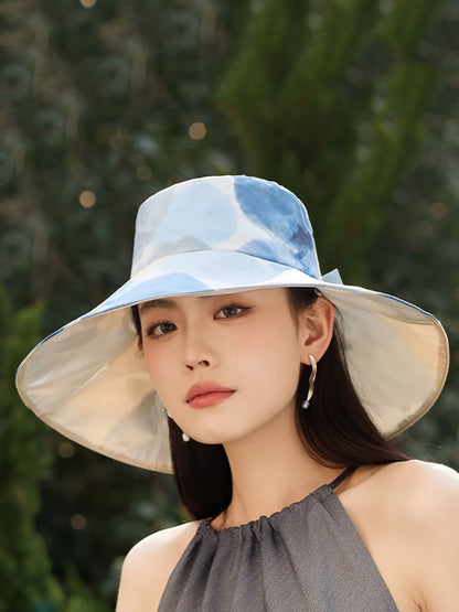 Colorblock Sunproof Bowknot Artsy Women Hat