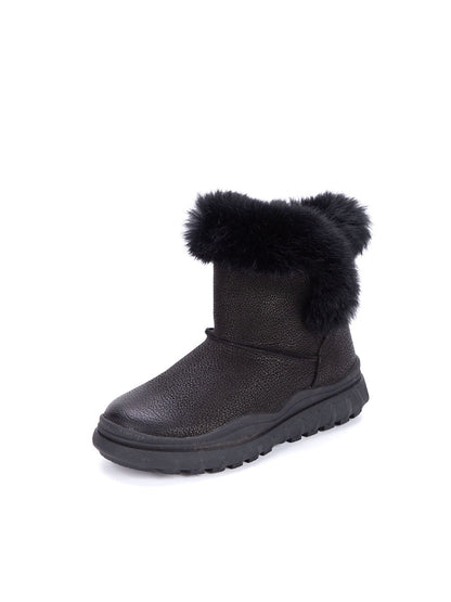 Bottes d'hiver en cuir massif et peluche pour femmes AX1046