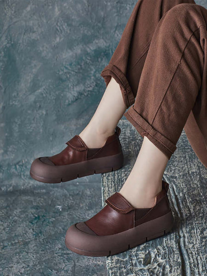 Chaussures à plateforme élégantes en cuir véritable pour femmes, automne AT1069