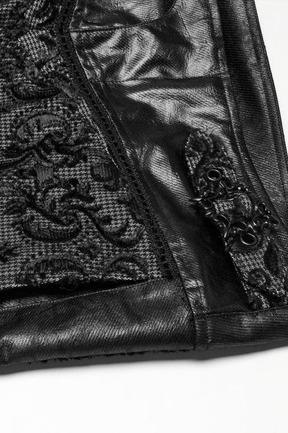 Floral Embroidery Buckle Gothic Trousers for Men