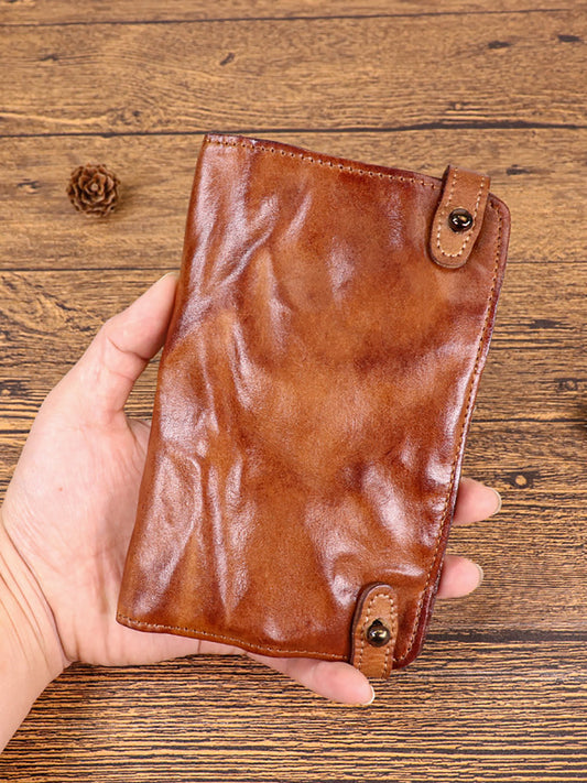 Color Vintage Leather Pure Wallet Women