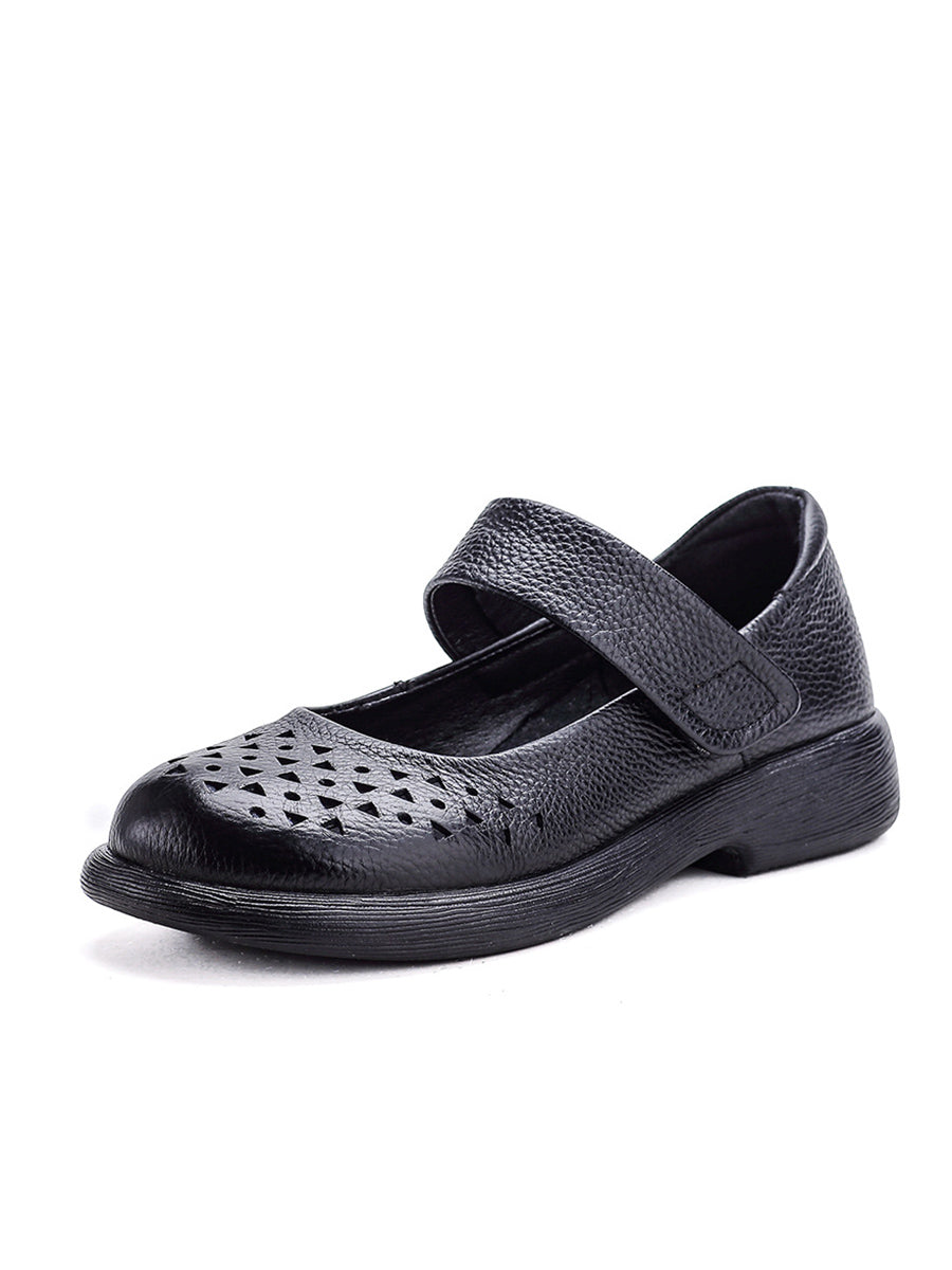 Shoes Leather Platfrom Out Vintage Hollow Women Summer