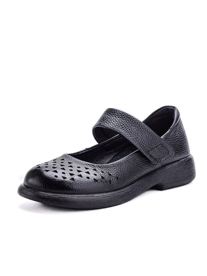 Shoes Leather Platfrom Out Vintage Hollow Women Summer