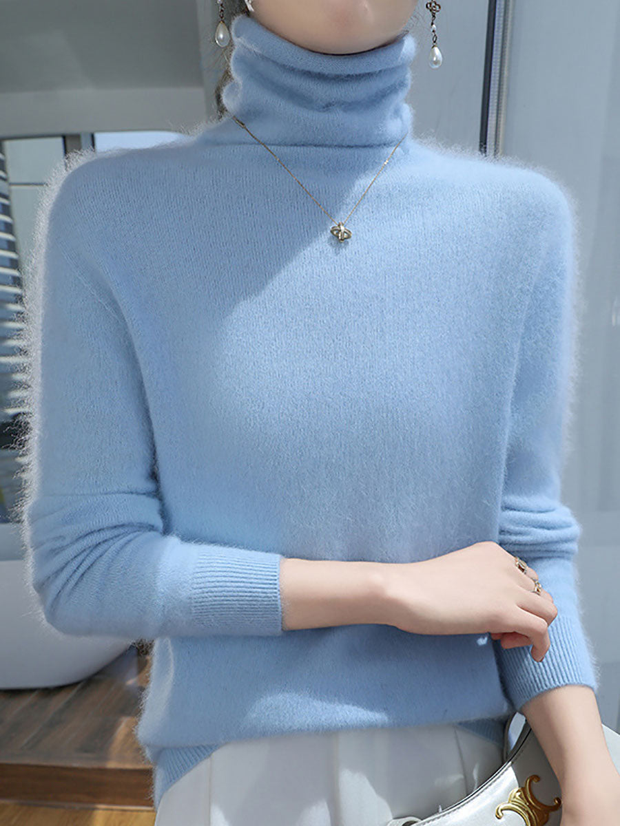 Women Autumn Turtleneck Wool Soft Warm Knit Sweater AV1029