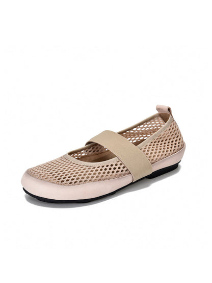 Low Heel Leather Summer Mesh Women Shoes