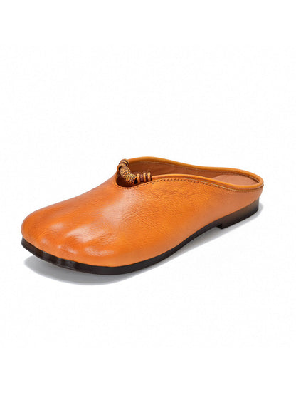 Summer Vintage Leather Soft Sandals Women