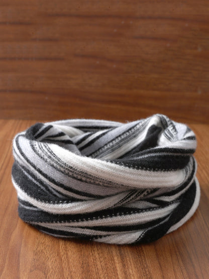 Neck Colorblock Scarf Wool Women Winter Knit