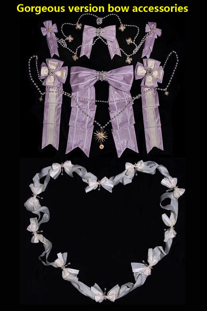 Blush Short-Sleeve Multi-Tier Ruffle Bow Lace Dress (2 Versions) - Girls' Day