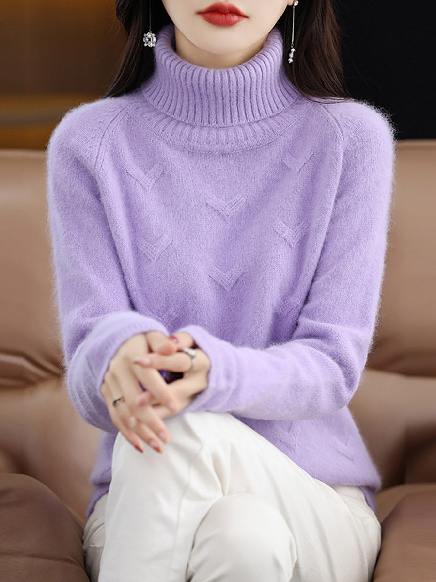 Women Autumn Turtleneck Wool Warm Knit Sweater AX1032