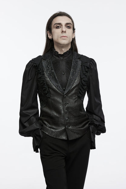 Onyx Ruffle Gothic Sleeveless Vest