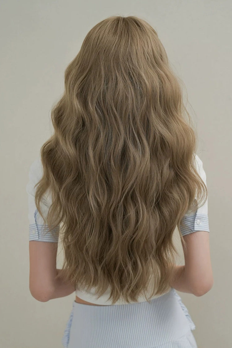 Brown Milk Tea Korean Fluffy Face-Framing Wavy Lolita Wig