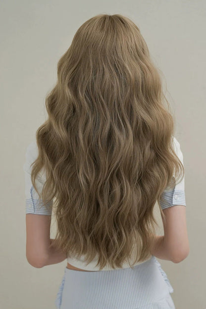 Brown Milk Tea Korean Fluffy Face-Framing Wavy Lolita Wig
