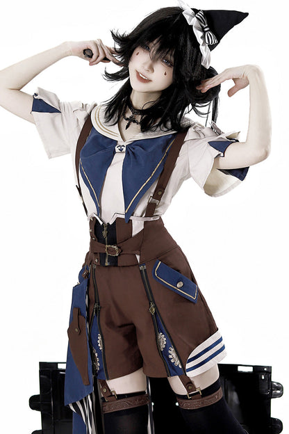 Wonder Equipment Inventor Ouji Punk Lolita Bib Shorts