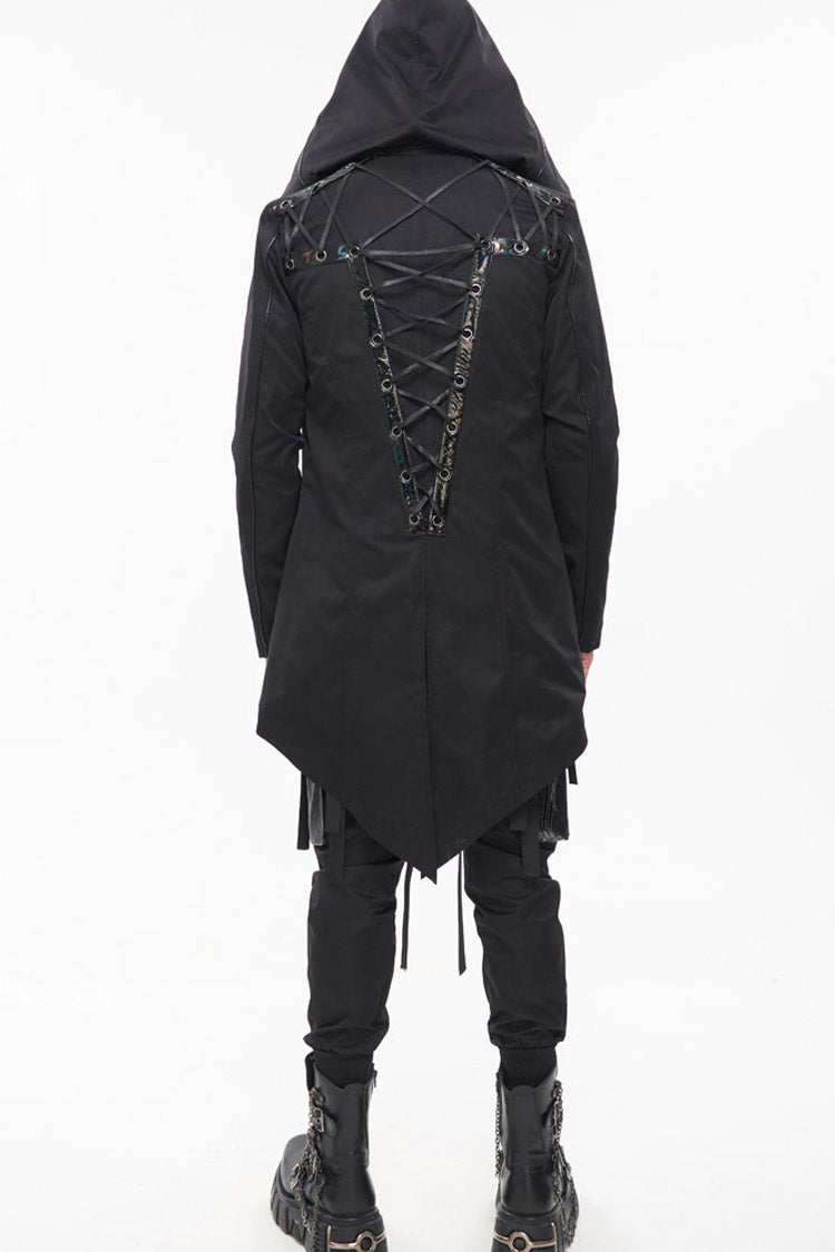 Windproof Hooded Casual Coat with Back Strap Detailing