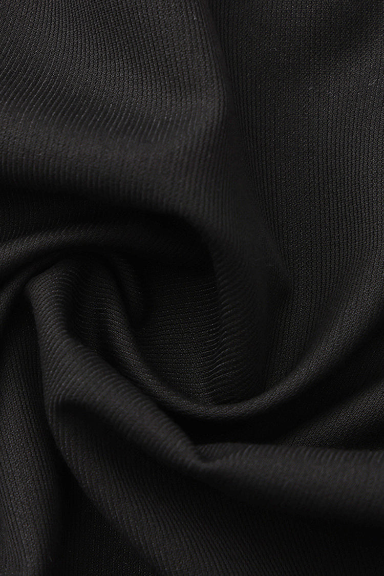 Ebony Sleeveless Ruffled Victorian Prince Coat - Immortal Silent Agent