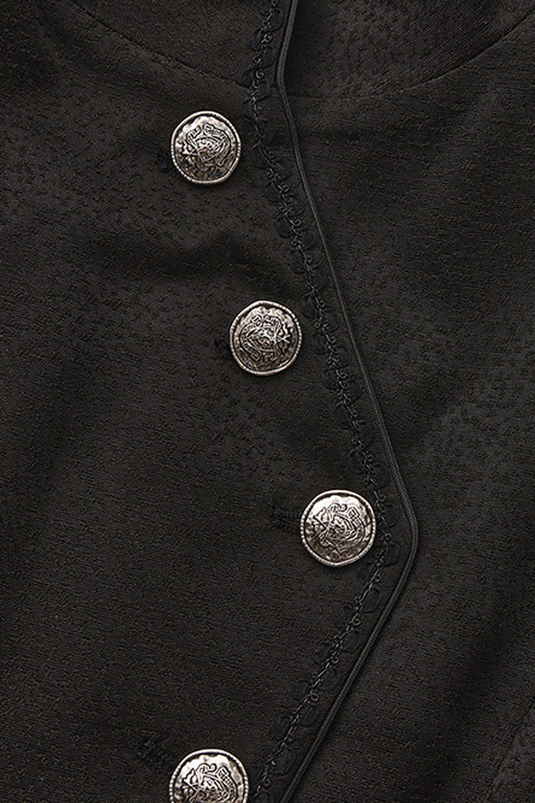 Vintage Prince Handsome Lolita Coat with Asymmetric Collar in Black