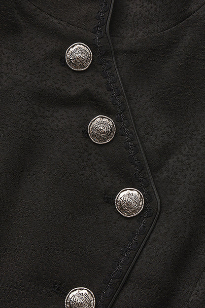Vintage Prince Handsome Lolita Coat with Asymmetric Collar in Black
