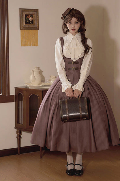 Manchester Striped Sweet Lolita Long Dress With Support
