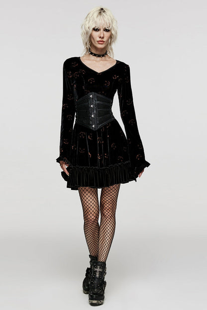 Hollow Stitching Mesh Corset for Women - Gothic Leather