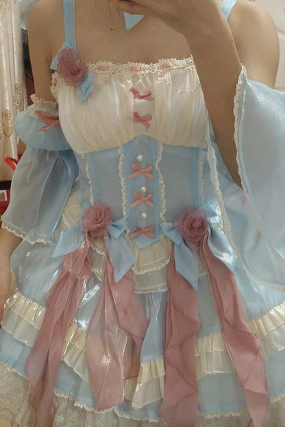 Heartbeat Ruffle Lace Sweet Princess Lolita Jumper Dress