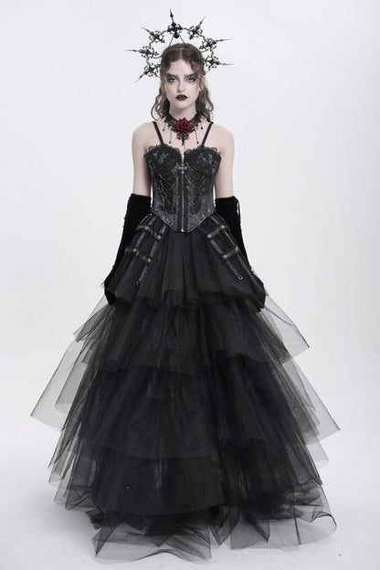 No-Sleeve Embroidery Chain Gothic Waistcoat